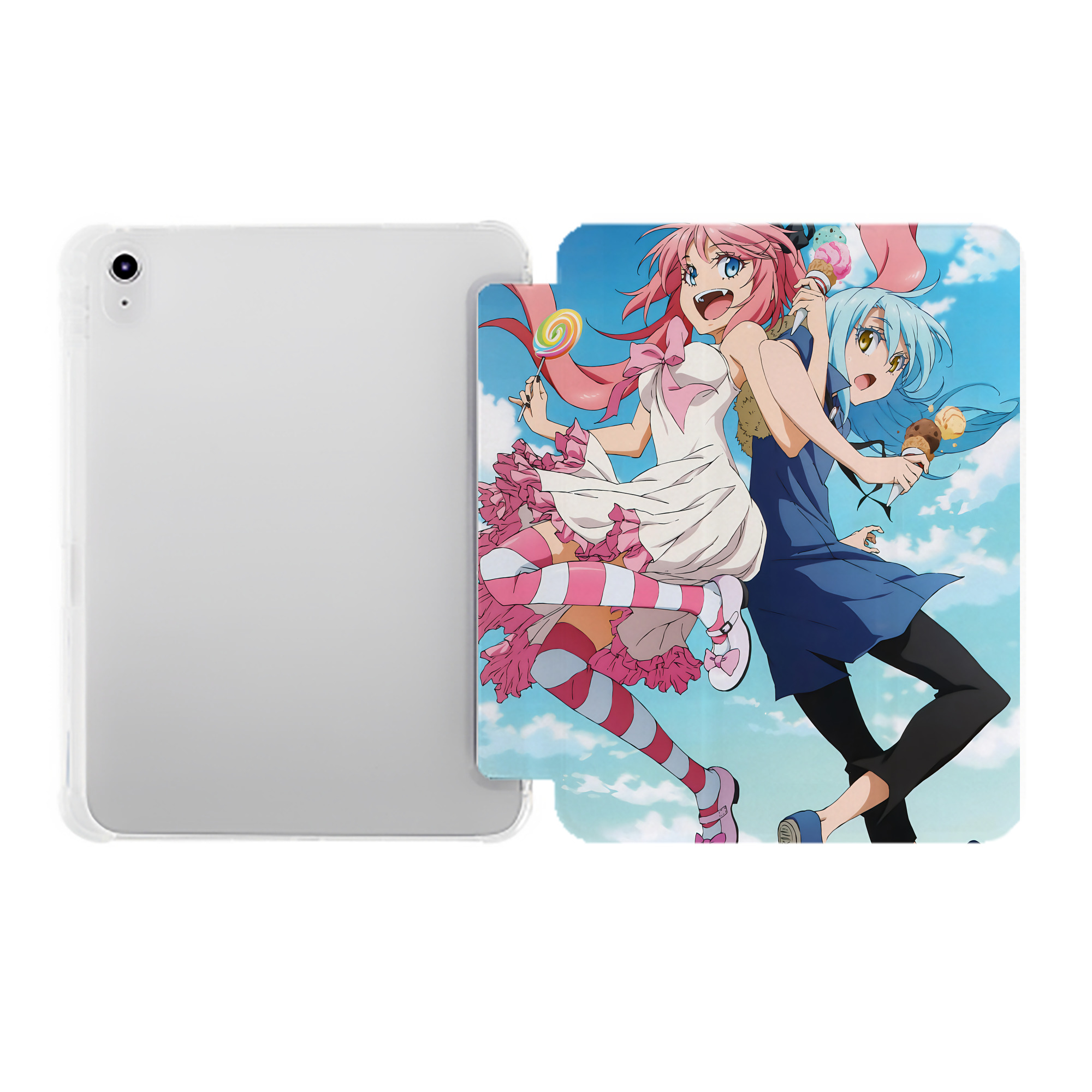 （画像用） 転スラ Regarding Reincarnated to Slime IPad ケース ペン収納付き 三つ折りスタンド PUレザー×シリコン 対応機種9.5/10.5/10.9インチ